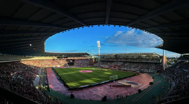 Football supporters in a stadium during matchday